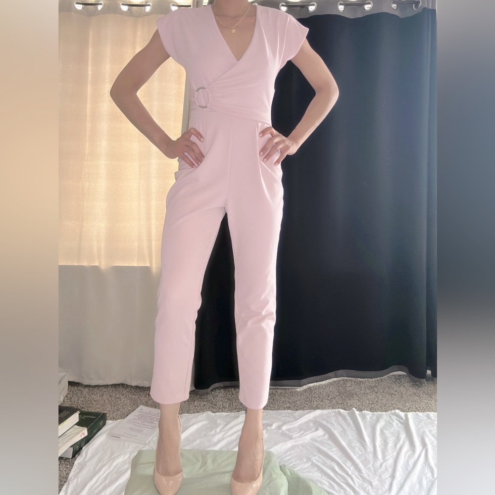 Express baby pink ankle romper women's size XXS